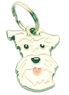 Schnauzer branco <br> (placa de identificação para cães, Gravado incluído)
